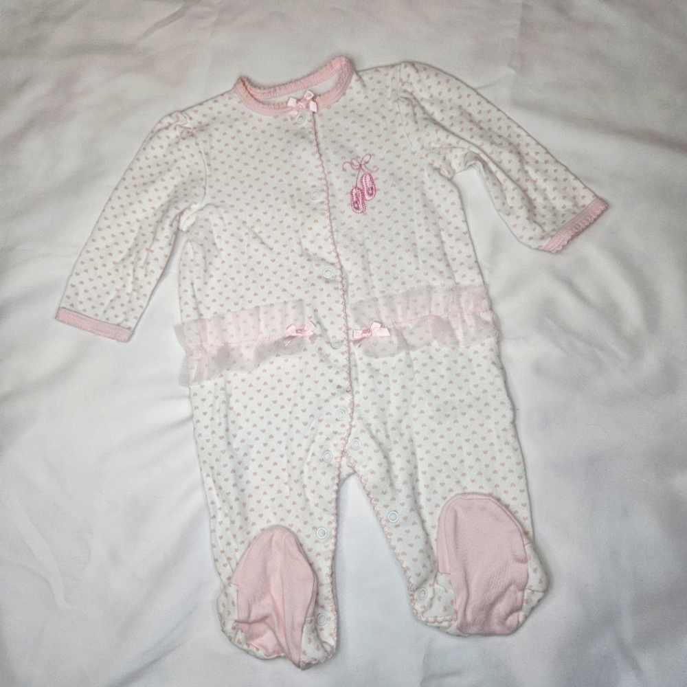 Little Me Baby Ballerina Slippers  Footies  3M